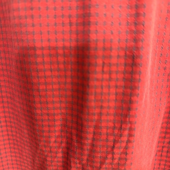 The North Face Button-Up Shirt Short Sleeve Red Stripe Plaid Men's Size Medium - Picture 5 of 5